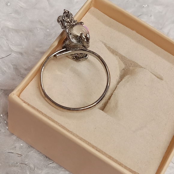 5 for $10 Handmade Silver Tone Incandescent Ball Dragon Ring Size 8 - Picture 7 of 11